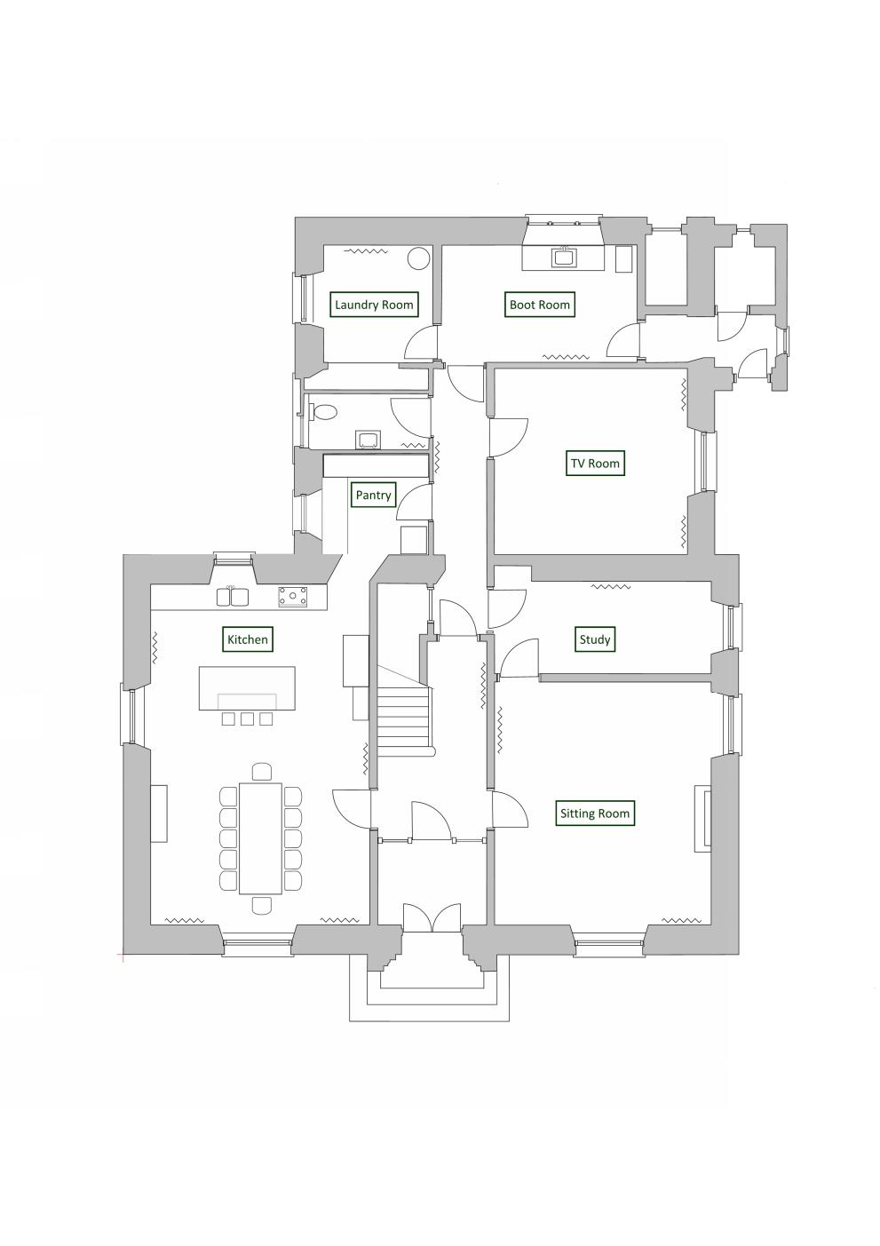 Balgedie House downstairs floor plan